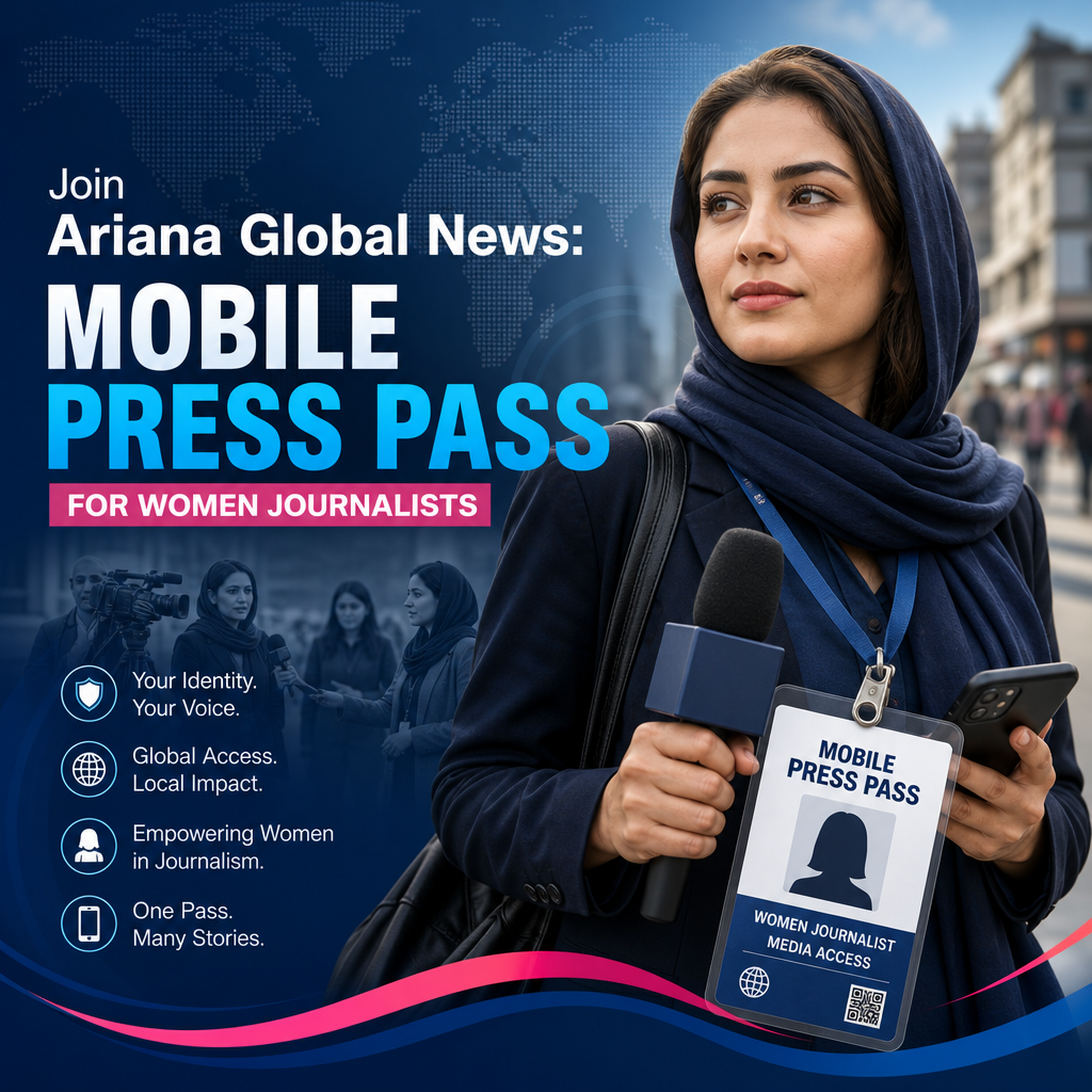 Illustration of Join Ariana Global News: Mobile Press Pass for Women Journalists